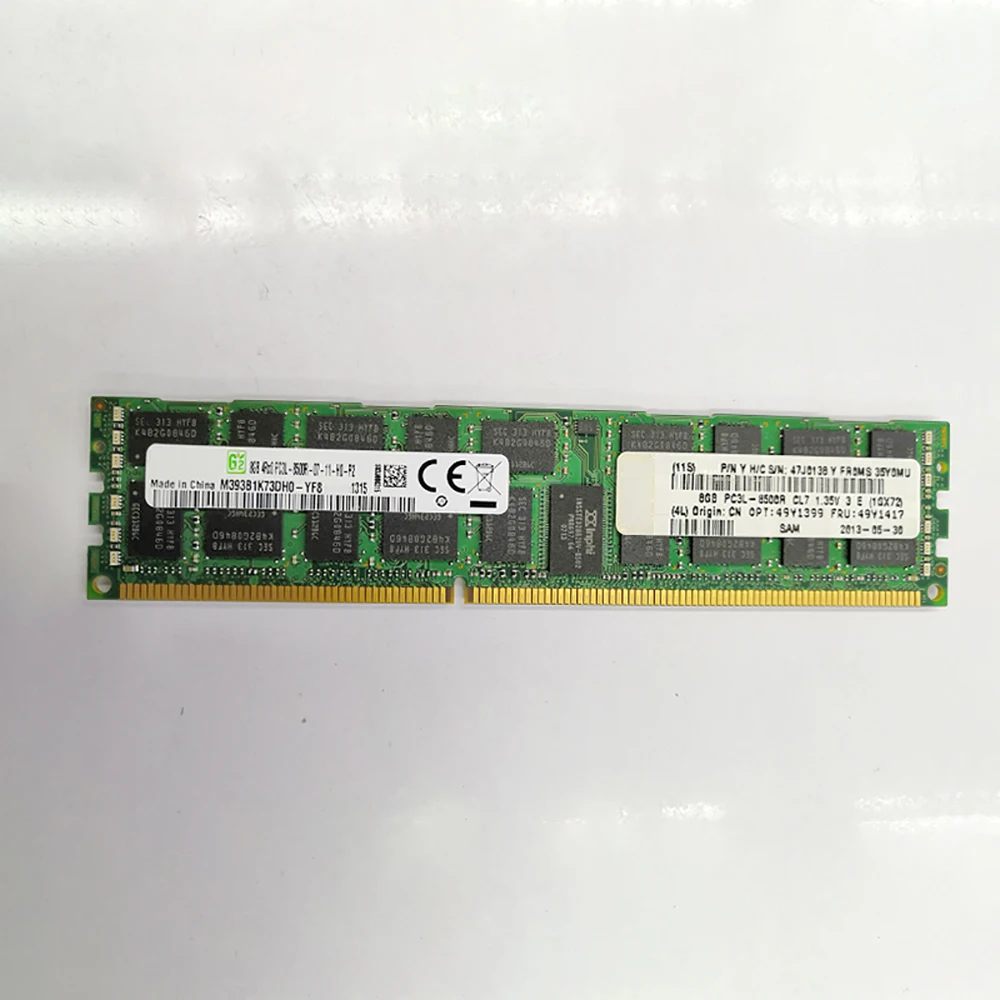 IBM RAM X3850 X5 X3950 X5 용 서버 메모리 하이 퀄리티, 8GB 8G 4RX8 1066 DDR3L PC3L-8500R ECC 49Y1399 49Y1417 47J0138, 1 개