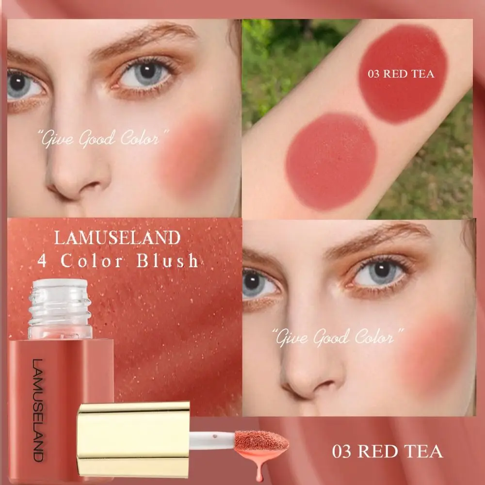 Women Mini Liquid Blusher Silky Smooth Matte Long lasting Blush Highlighter Stick Waterproof Cheek Eye Mousse Face Blush blush stick liquid blush facial blusher