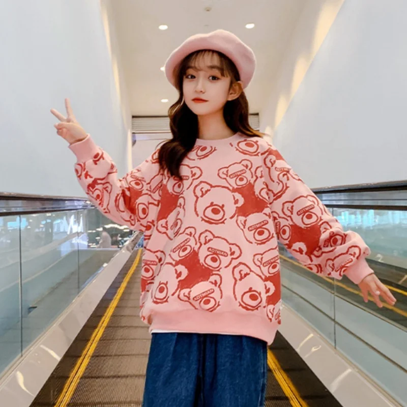 

Girls Hoodies Sweatshirts Cotton Tops Overcoat 2023 Cartoon Spring Autumn Outwear Kids Sport School Children's Clothing