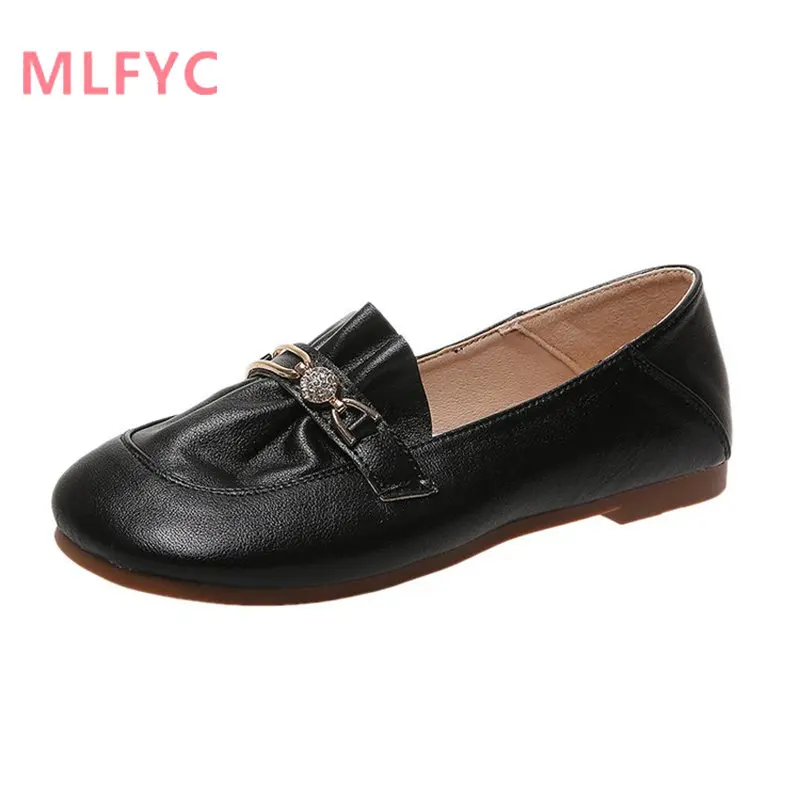 Single-shoe women 2023 new spring autumn fashion shallow mouth square head slouchers low top female shoes casual shoes