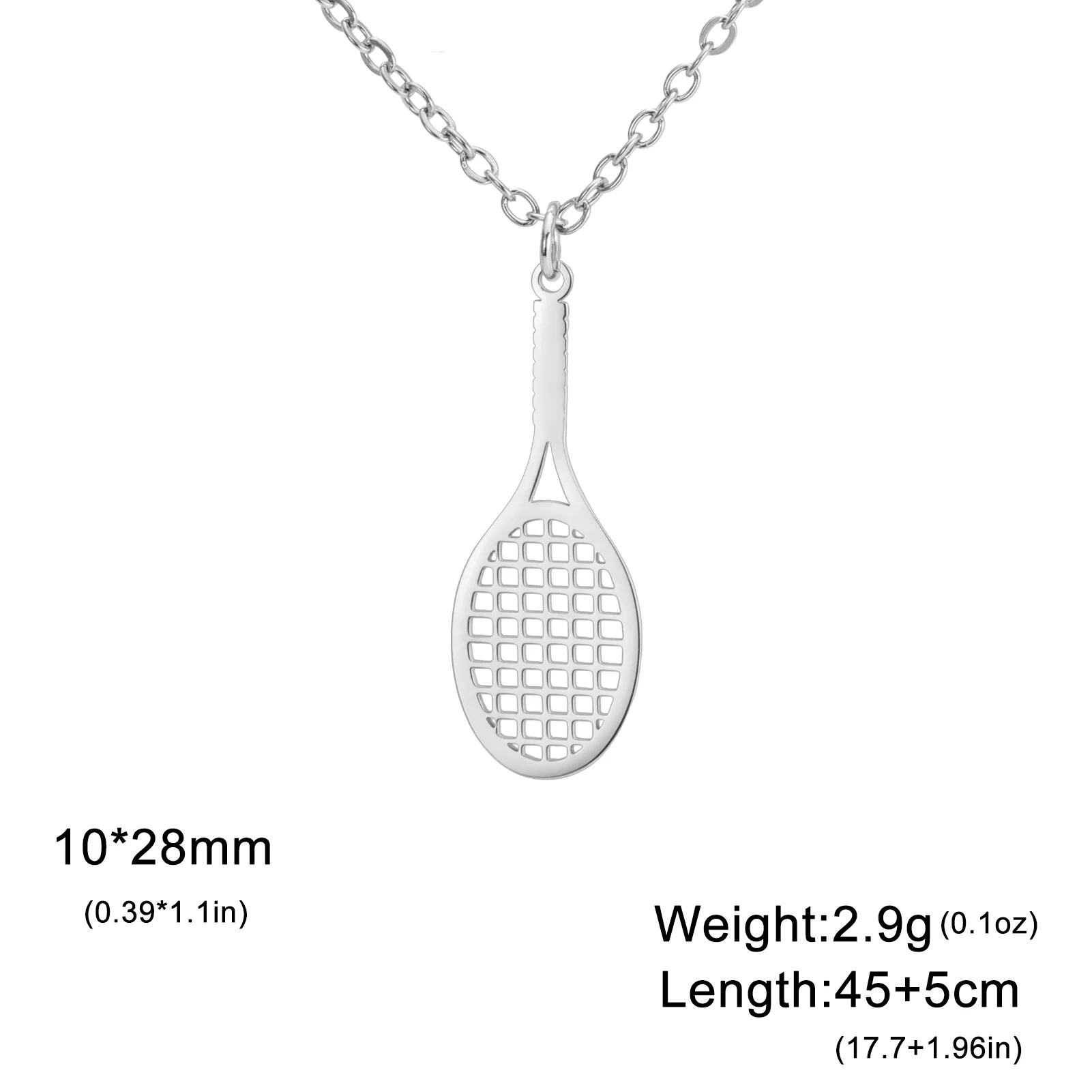Collana Tennis Con Ciondolo Racchetta In Argento 925: Regalo Per Appassionati, Con Scritta "Be Strong And Be Yourself"