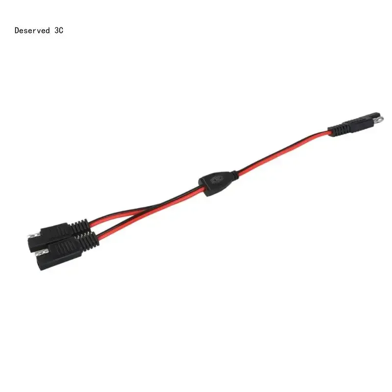 18AWG SAE Y Splitter 1 to 2 SAE Connectors Power Automotive Extension Cable Splitter Cable Connectors
