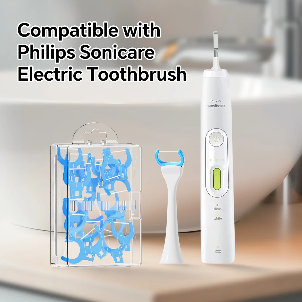 Compatible with Philips Sonicare Electric Toothbrush Handle Replacement Flosser Brush Heads, 20 Pcs Flosser Head for Teeth Clean