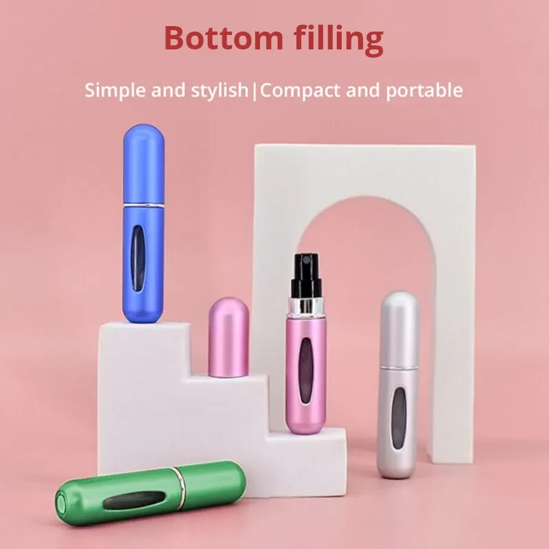 

10pcs Portable Kini Self Pump Perfume Subpackage Bottle Bottom Can Be Filled With Spray Bottle Empty Aluminum Perfume Bottle