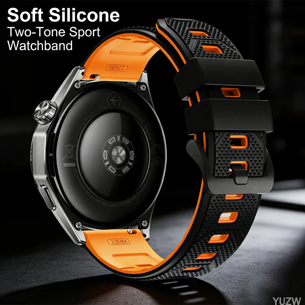 Enhanced Silicone Sports Strap, 22mm