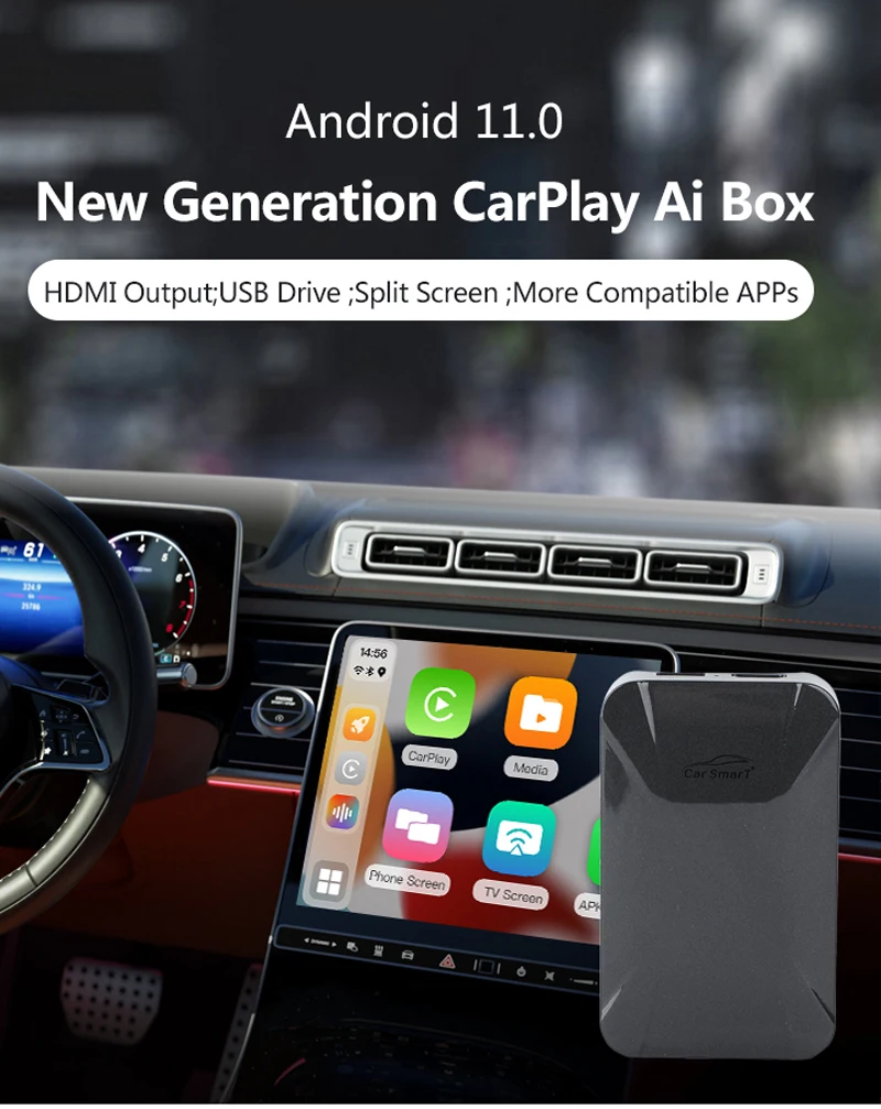 CP-308 Wireless Carplay AI Box For Benz A/B /C/E Class W176 W246 W205 W213 Android Decoder Box Screen Interface Mirror Link