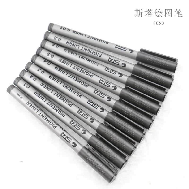 STA  Waterproof  Fade Proof Micron PenTip Fine Liner Black Sketch Water Marker Pen for Manga 2