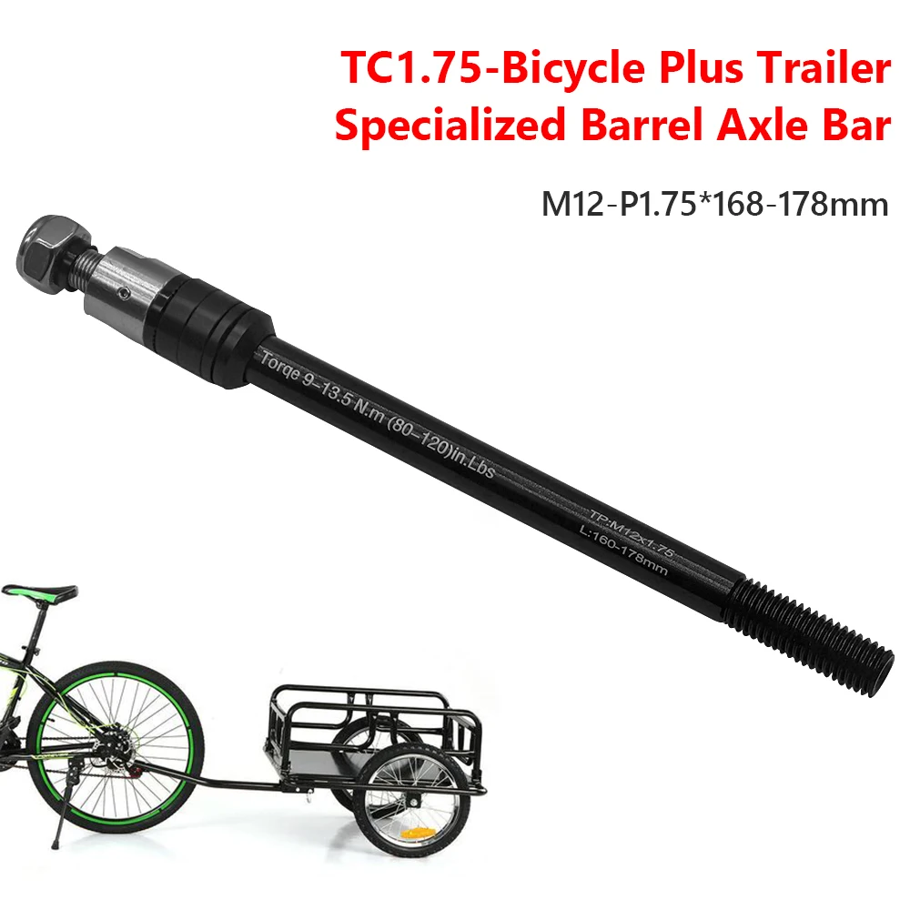 Bike Trailer Thru Axle Cargo Bicycle Trailer Axle Kid Trailer Hitch Axle 160-178mm M12 P1.0/1.5/1.75 Cycling Accessories
