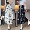 Chinese Style Maternity Culottes Drawstring Waist Wide Legs Trousers Fashion Printing Pregnant Woman Pantskirt Wide Leg Pants 1