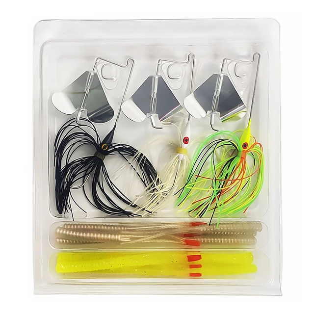 Bazooka Spinnerbait Set Fishing Lure Soft Wire Bait Double Willow