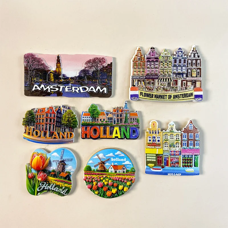 3D Amsterdam Holland Olanda Magnete da frigo Souvenir regalo magnetico Sticker Collection