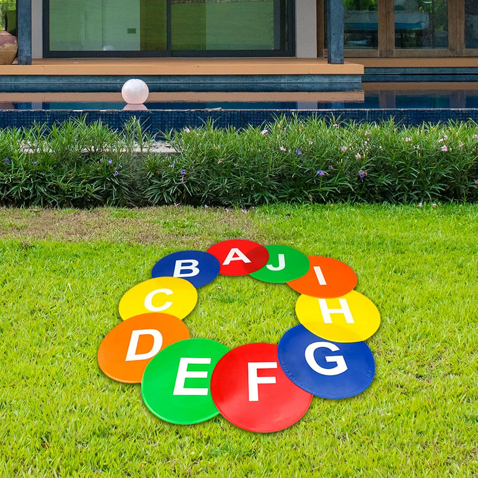 10Pcs Alphabet Spots Marker Agility Dot 9.06 inch Gym Basketball Anti Slip Classroom Exercise Football Floor Dots Floor Spots