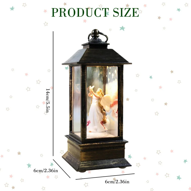 Merry Christmas Decoration Christmas Lanten Led Globe Hanging Vintage Santa Lamp Snowman Tea LED Lantern Light Castle
