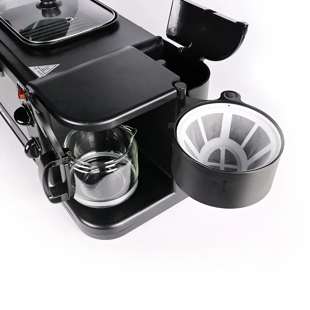 Hot Sale 3 in 1 Multifunctional Breakfast Station Toast Oven Coffee Maker Griddle Pan Breakfast Maker for Home 2