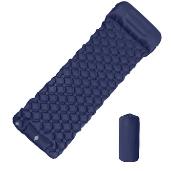 Outdoor Camping Inflatable Mattress Sleeping Pad With Pillows Ultralight Air Mat Built In Inflator Pump Hiking 1