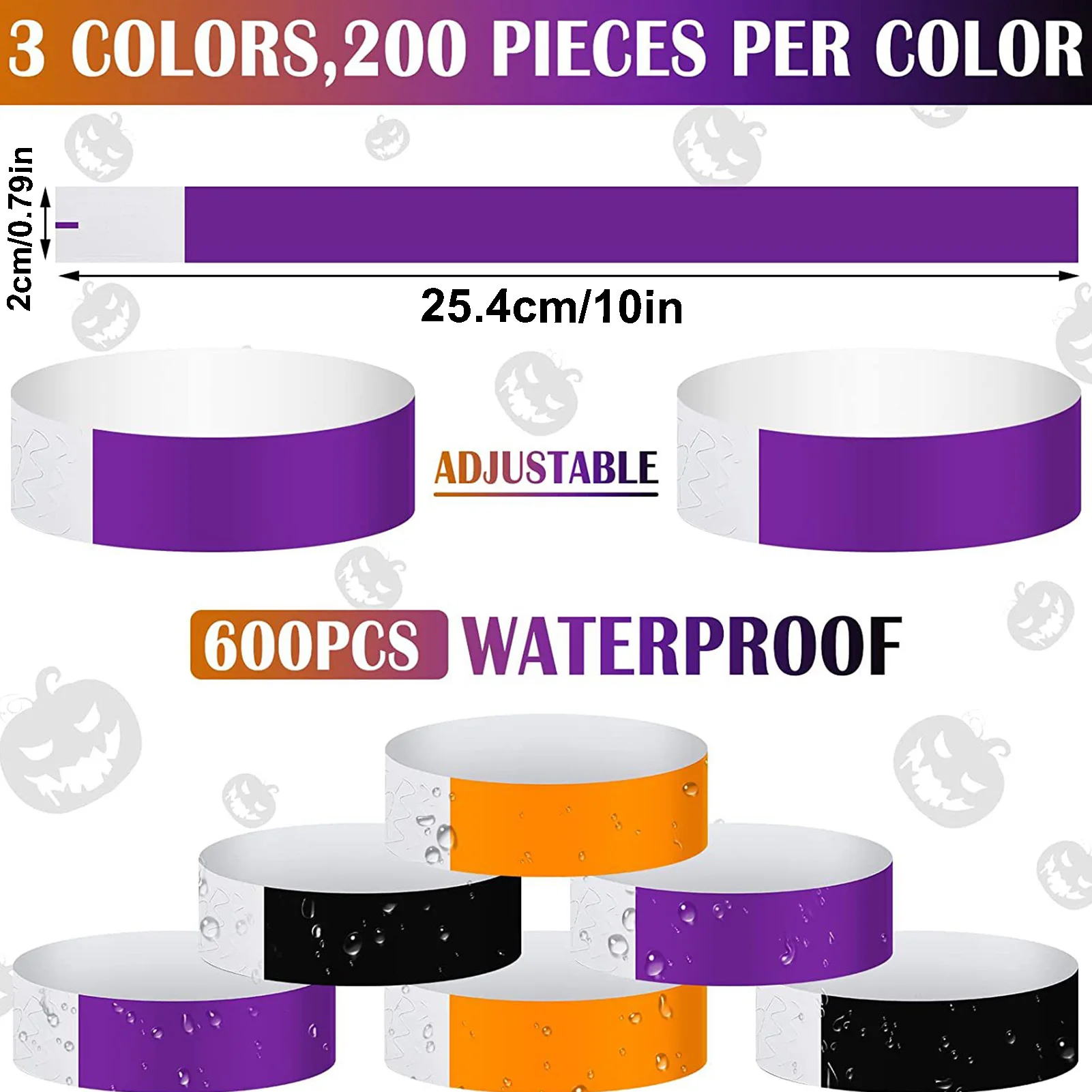 600PCS Paper Wristbands for Events Party Wristbands Waterproof Paper Arm Bands Identification for Concert Concert Bar Entrance