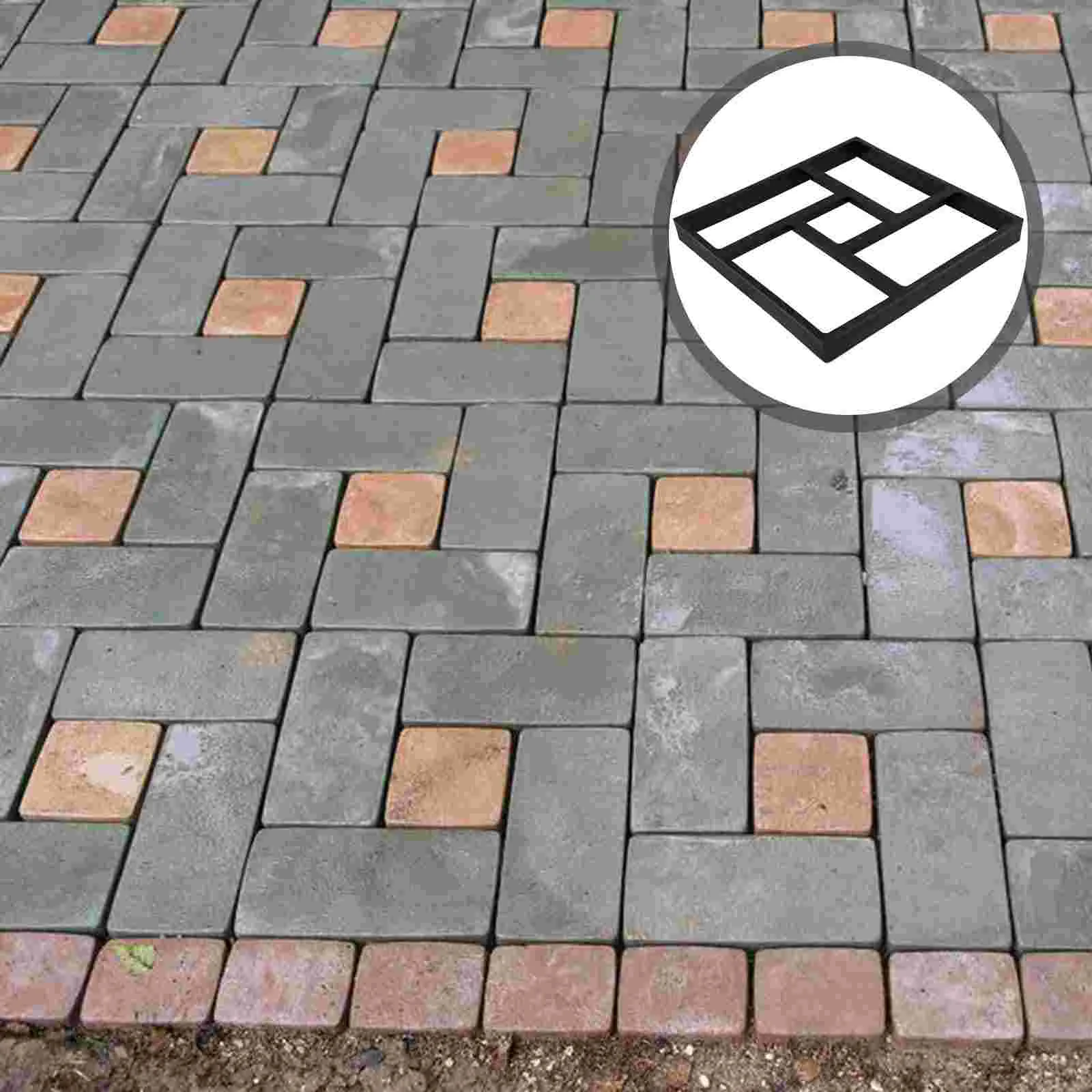 Plastic Reusable Path Maker Diy Pavement Mold Concrete Die Floor Tile Mould Paving Mould Garden Supplies Decorative Pebbles