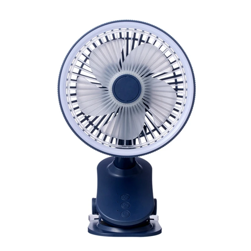 

USB Table Fan Clip-On Type Rechargeable 360 Degree Rotation 3 Speeds