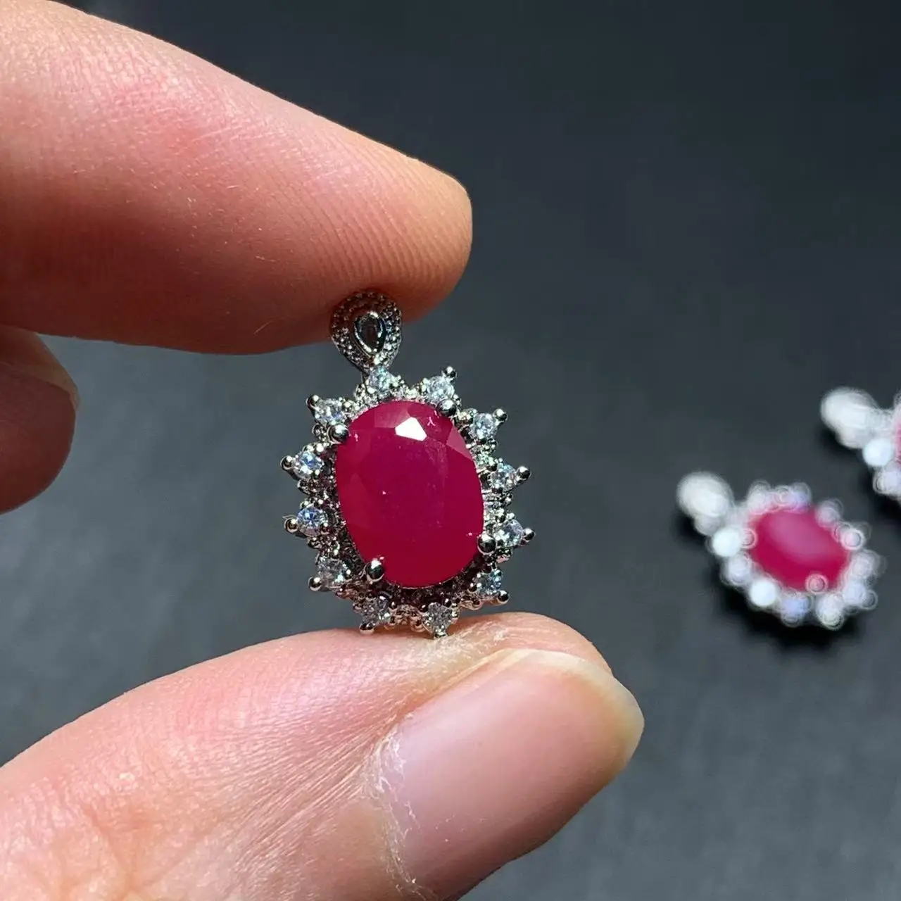 OVAL Natural RUBY Pendant Necklace Fine Jewelry Handmade Stones Wholesale Healing Energy Gift Lucky Jewelry