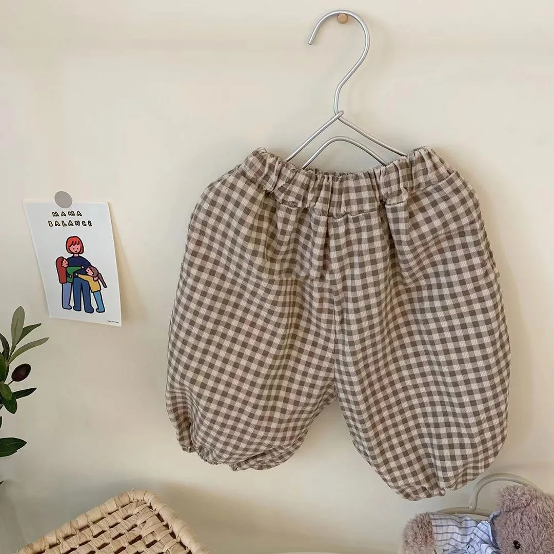 Autumn Baby Loose Corduroy Trousers Boys Girls Plaid Pants Infant Toddler Jogger Pants