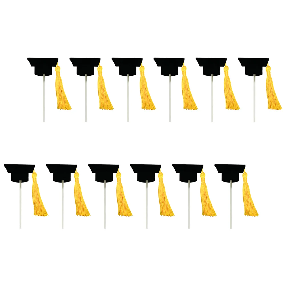 

Graduation Topper Cake Hat Cupcake Grad Pick Party Cap Picks Dessert Decorations Toothpick For Decoration Caps Supplies