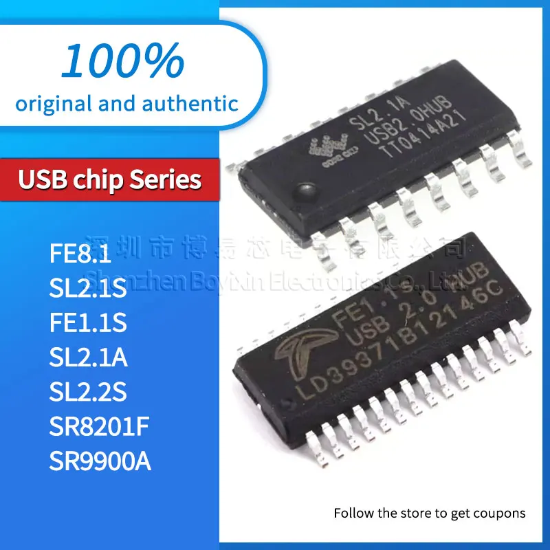 

Original SL2.1S FE1.1S FE8.1 SR8201F SR9900A SL2.1A SL2.2S USB2.0 high-speed 4-port hub controller IC chip