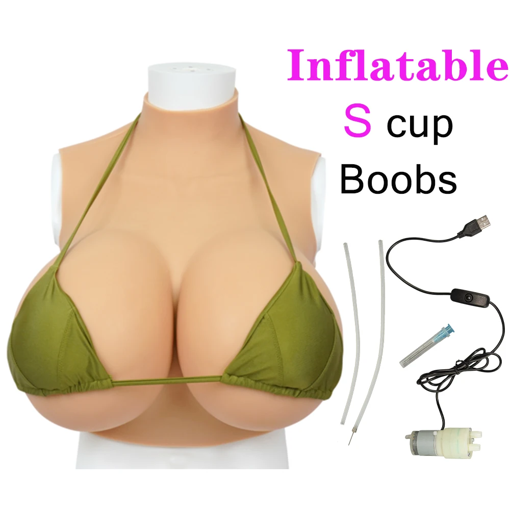 

S Cup Fake Boobs DIY Silicone Realistic Breast Forms Inflatable Cosplay Male to Female Crossdresser Biggest X ZZZ Cup