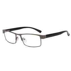 Titanium Alloy Business Reading Glasses for Men with Coated Lenses (Grey)