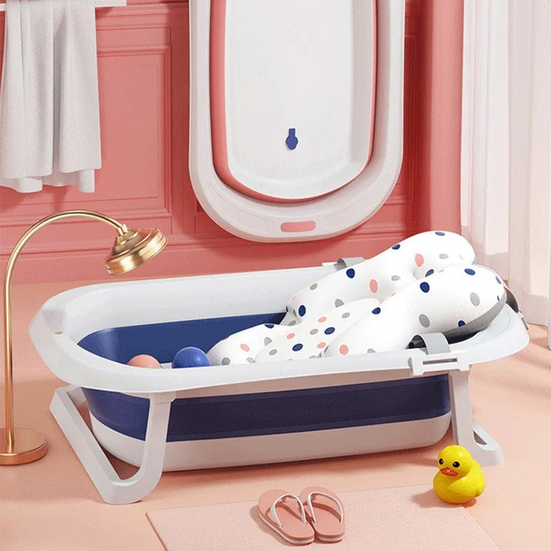 Baby Bath Tub Children's Folding Bathtub Household Portable Baby Bathtub Sitting and Lying Neonatal Large Bath Bucket Baby Bath Bucket Set