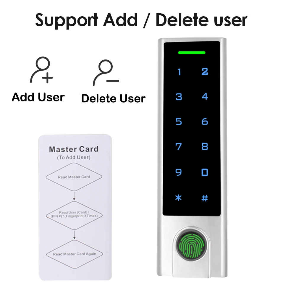 

bluetooth Fingerprint TouchKey Access Controller Reader 1000 Users Tuya APP 125khz ID Card Keypad Door Password Access Control