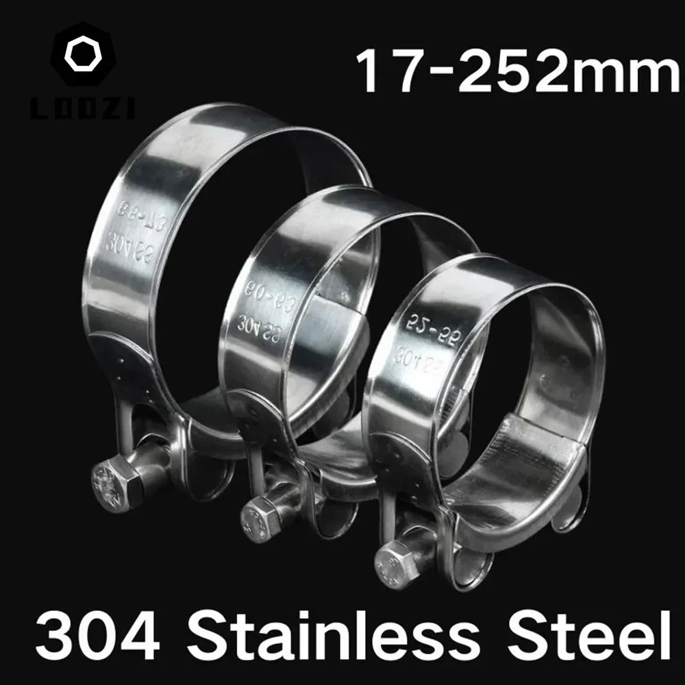 Hose Clamps 304 Stainless Steel Powerful Hose Pipe Tube Clamps Exhaust Air Water Pipes Durable Sealing Powerful Strength Repair Welding Tool