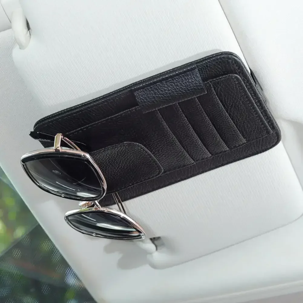 Dream Car HomeLuxury Alcantara Car Interior Accessories Visor Storage Card Clip Holder Sunglasses Organizer With Pen Holder