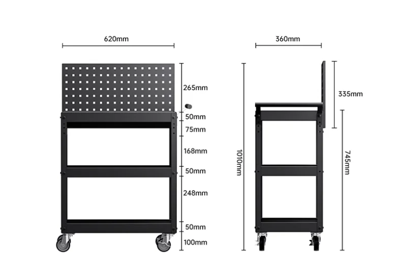 Workshop maintenance tool cart, auto repair drawer type mobile multi-functional tool cart, three layers thick small trolley