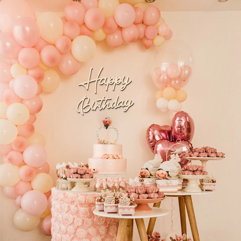 YOMDID Wooden Sign Cutout Wooden Happy Birthday Letters Sign for Wedding Birthday Party DIY Decoration Backdrop Wall Photo Prop