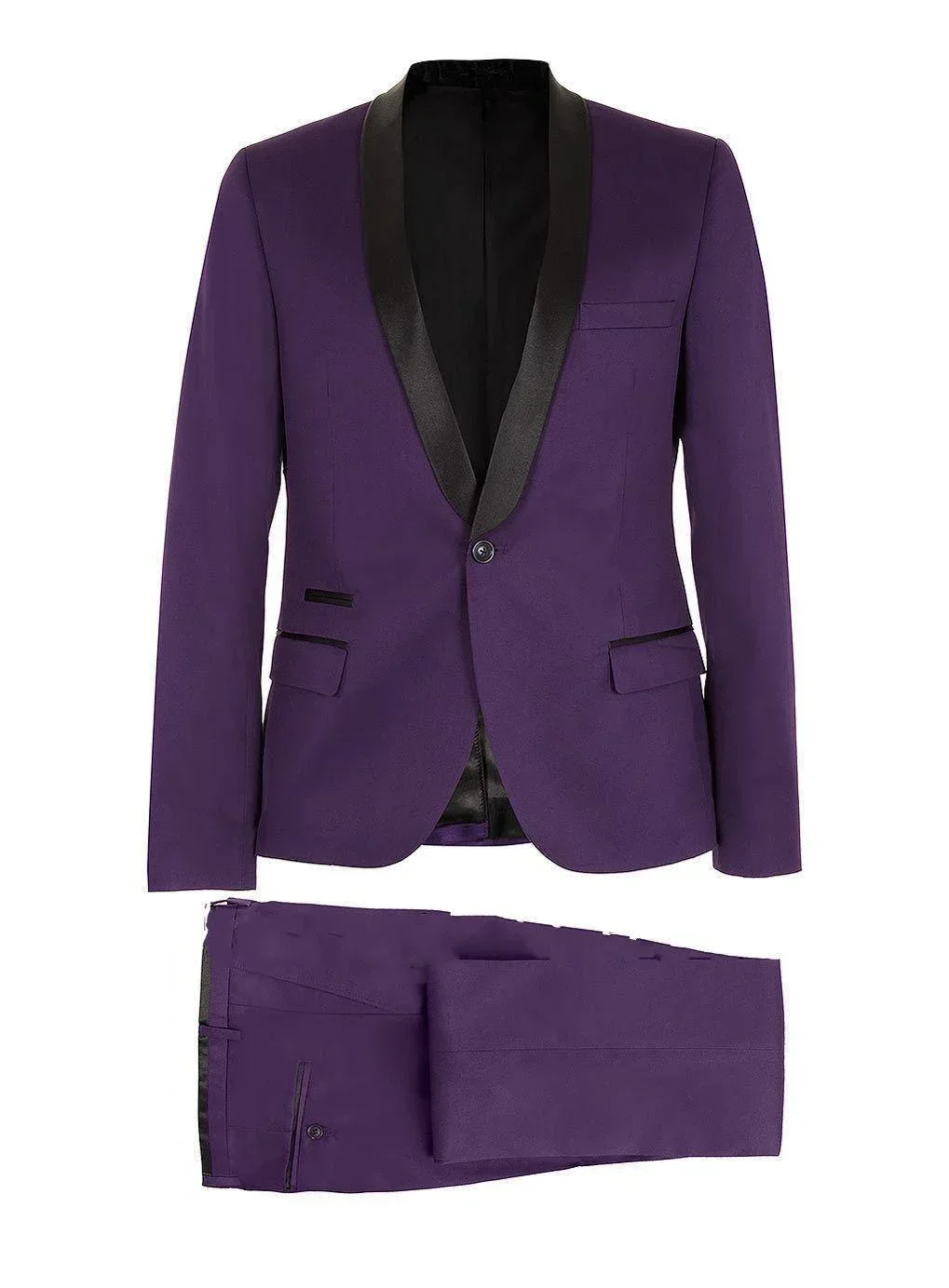 2024 Purple Shawl Lapel Elegant Men Suit Casual Fashion Slim Fit Blazers Hombre High Quality Custom 2 Piece Set Costume Homme