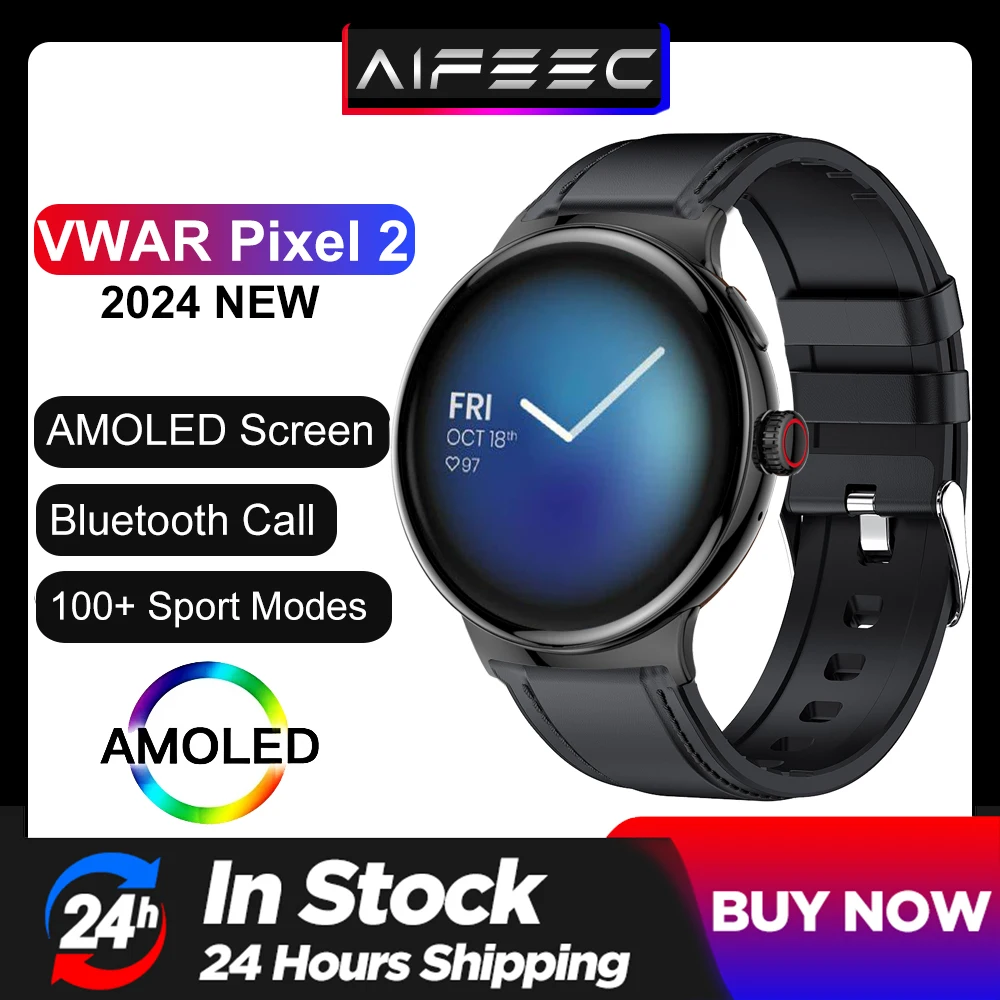 Vwar Pixel 2 Smart Watch Per Google Iphone Quick Fit Strap 1.43 "Amoled Aod Bluetooth Call Pocket Smartwatch Per Uomo Donna