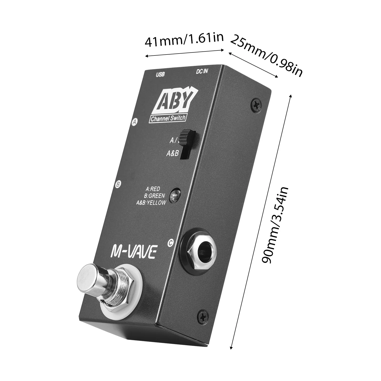 M-VAVE ABY Line Selector AB Switch Mini Guitar Effect Pedal True Bypass Guitar Bass Pedal AB Box-ABY Channel Switch