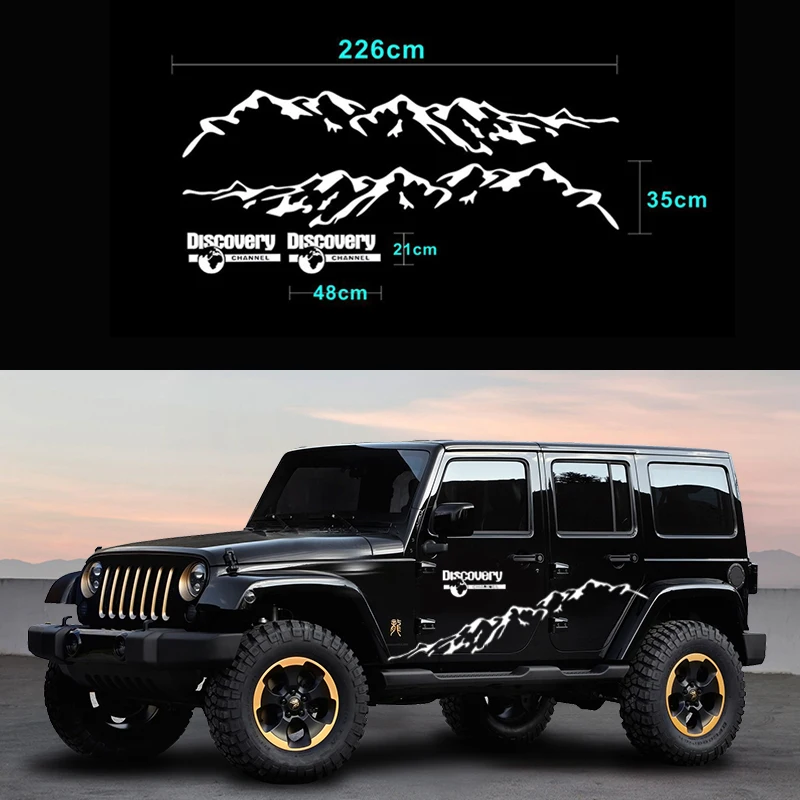 

New White Mountain Styling Car Door Side Decor Stickers Car Body Sticker Vinyl Decal Auto Stikers