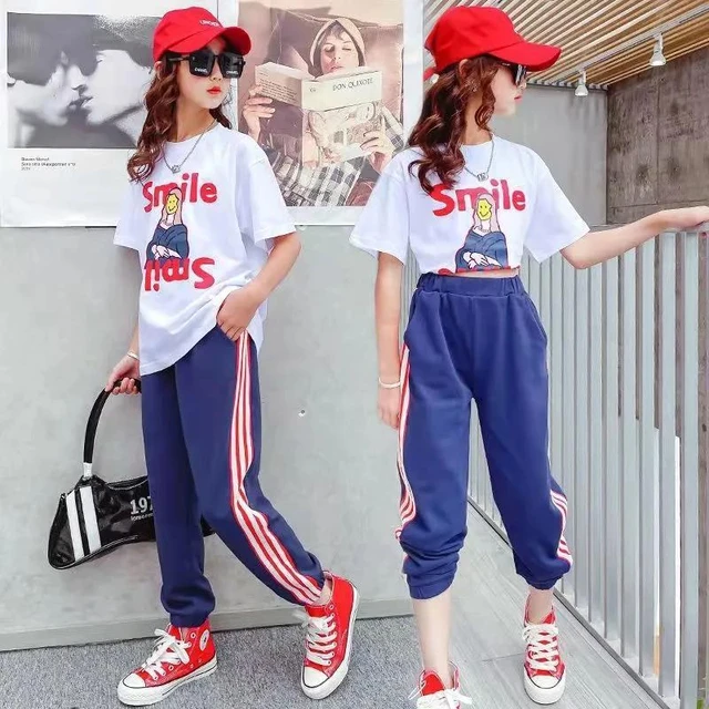 Kids Clothes Girl Sets 2022 Summer Children White T-shirts Sports Pants Suit  Teenage Boutique Girls Clothing 3-12 Year Outfits - AliExpress