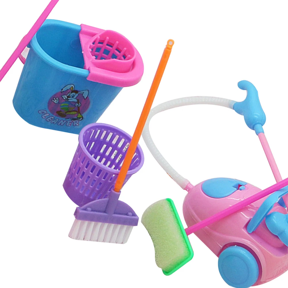 9pcs Pretend Play Toy Home Decoration Montessori Toys cleaning toys children pretend play toys mini broom dustpan set Broom Brush Toys Educational House Cleaner for Boys Girls