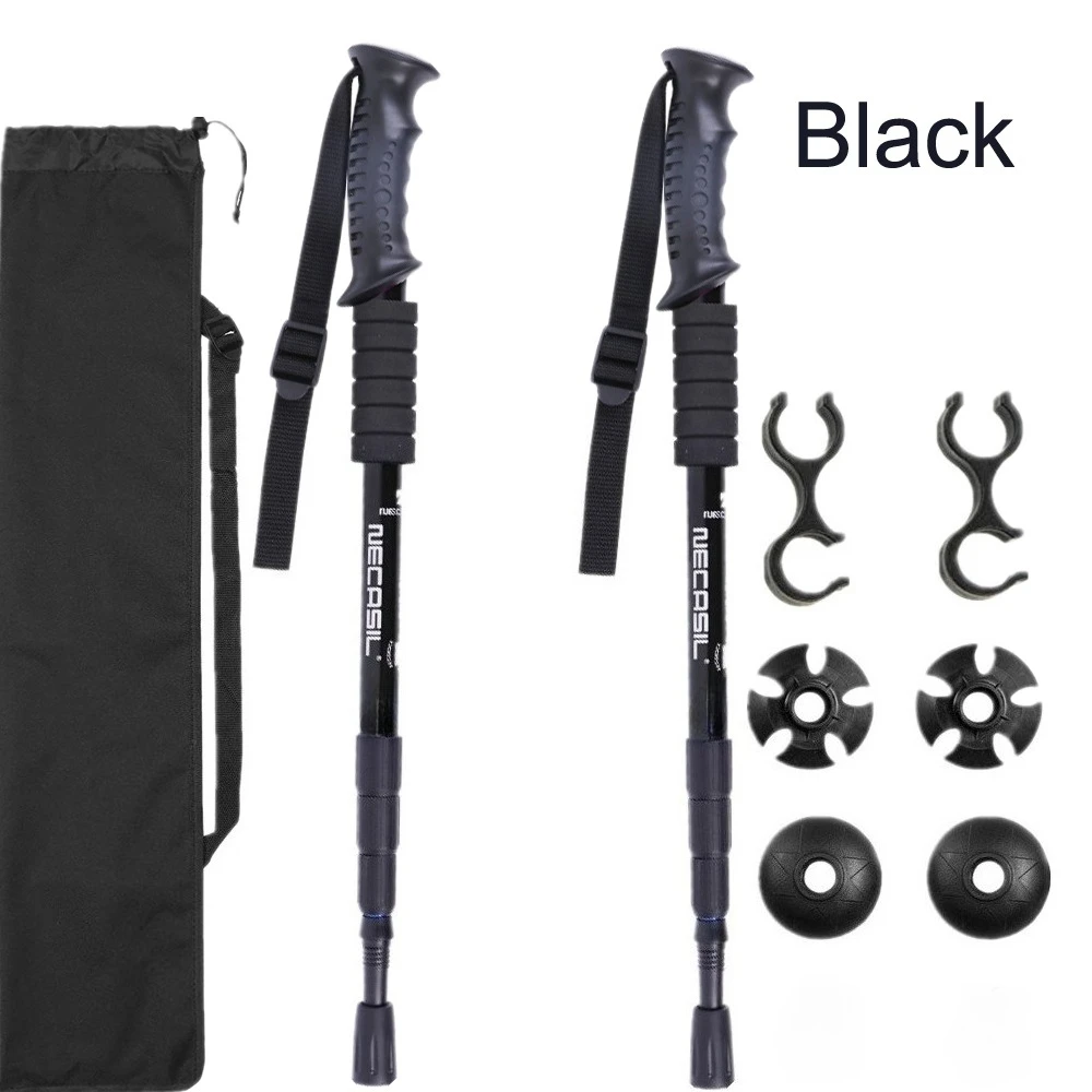 2pcs/lot Trekking poles hike walking stick nordic walking cane Aluminum ski camp telescopic baton outdoor hiking poles crutches