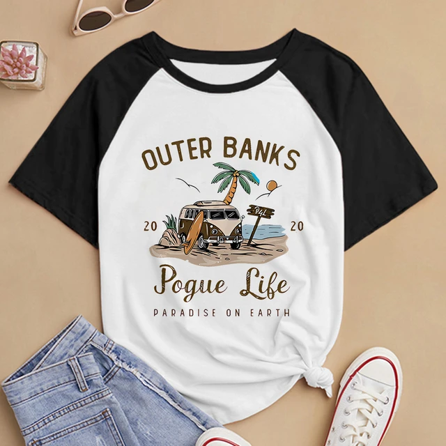 Pogue Life Harajuku T-shirt Women Outer Banks 3 T Shirt North Carolina  Outerbanks Tshirt Unisex Graphic Tee Tops Female 90s - AliExpress