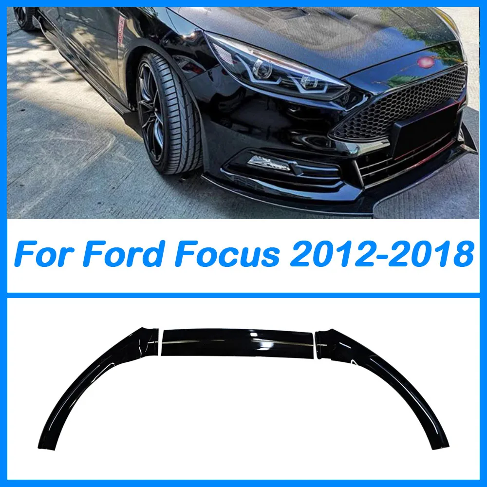 Per Ford Focus St Line Rs Mk4 2012-2018 Nero Paraurti Anteriore Lip Guard Diffusore Splitter Body Kit Protector Tuning Accessori