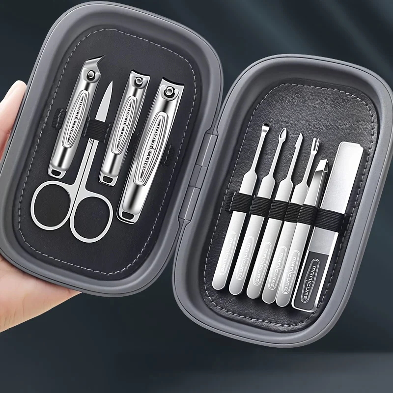9Pcs Professional Nail Clipper Set Beautifully Packaged Travel Kit Nail Clipper Set Portable Complete Second Opening Nail Art To 6