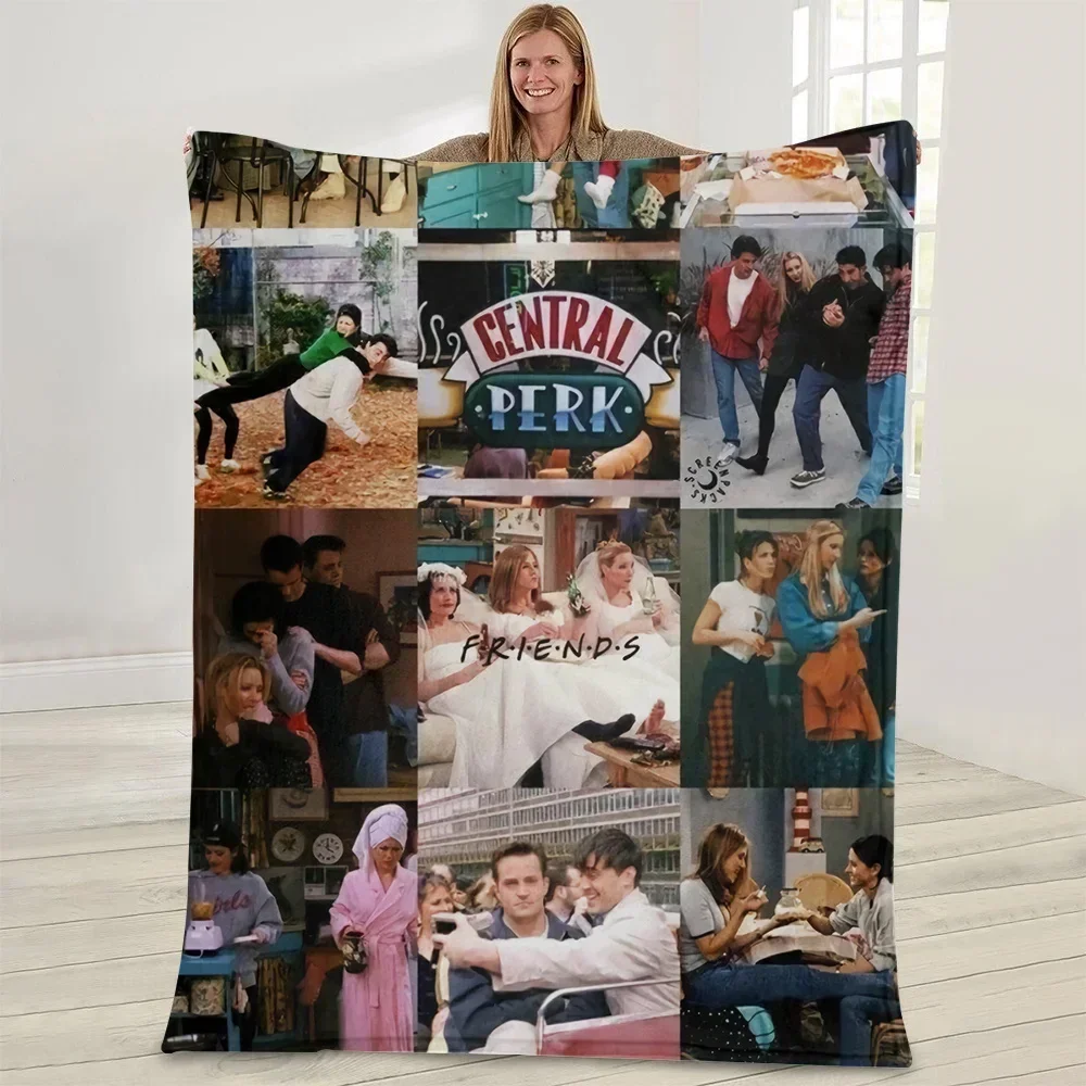 Friends TV Show Flannel Blanket For Kids Adult Girls Gift Picnic Travel Bed Throw Blanket Applicable All Season Black Blankets 6