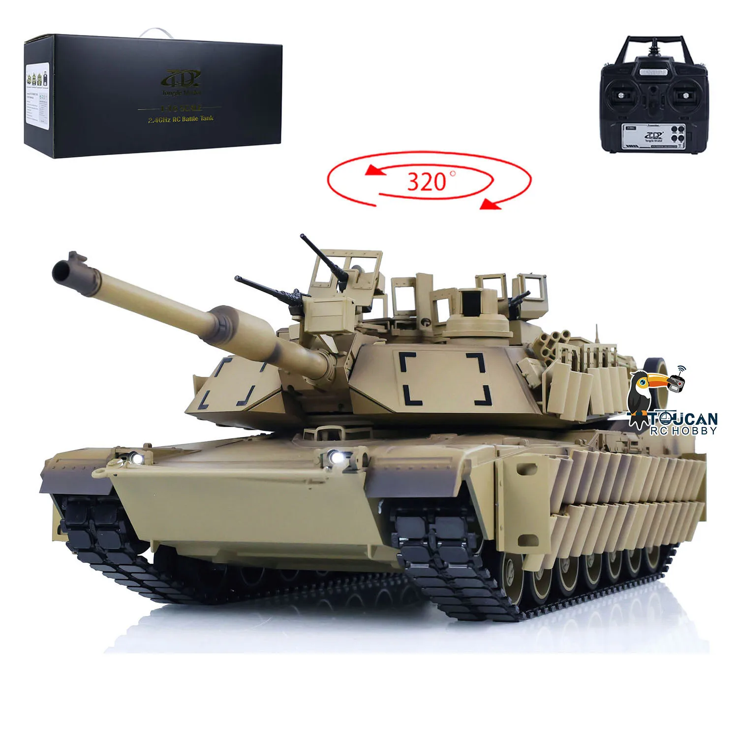 1/16 스케일 아브람스 M1A2 RC 적외선 전투 탱크 통데 모델 SEP TUSK II 전동 BB 탱크 무선 조종 장난감 연기 유닛 팬저