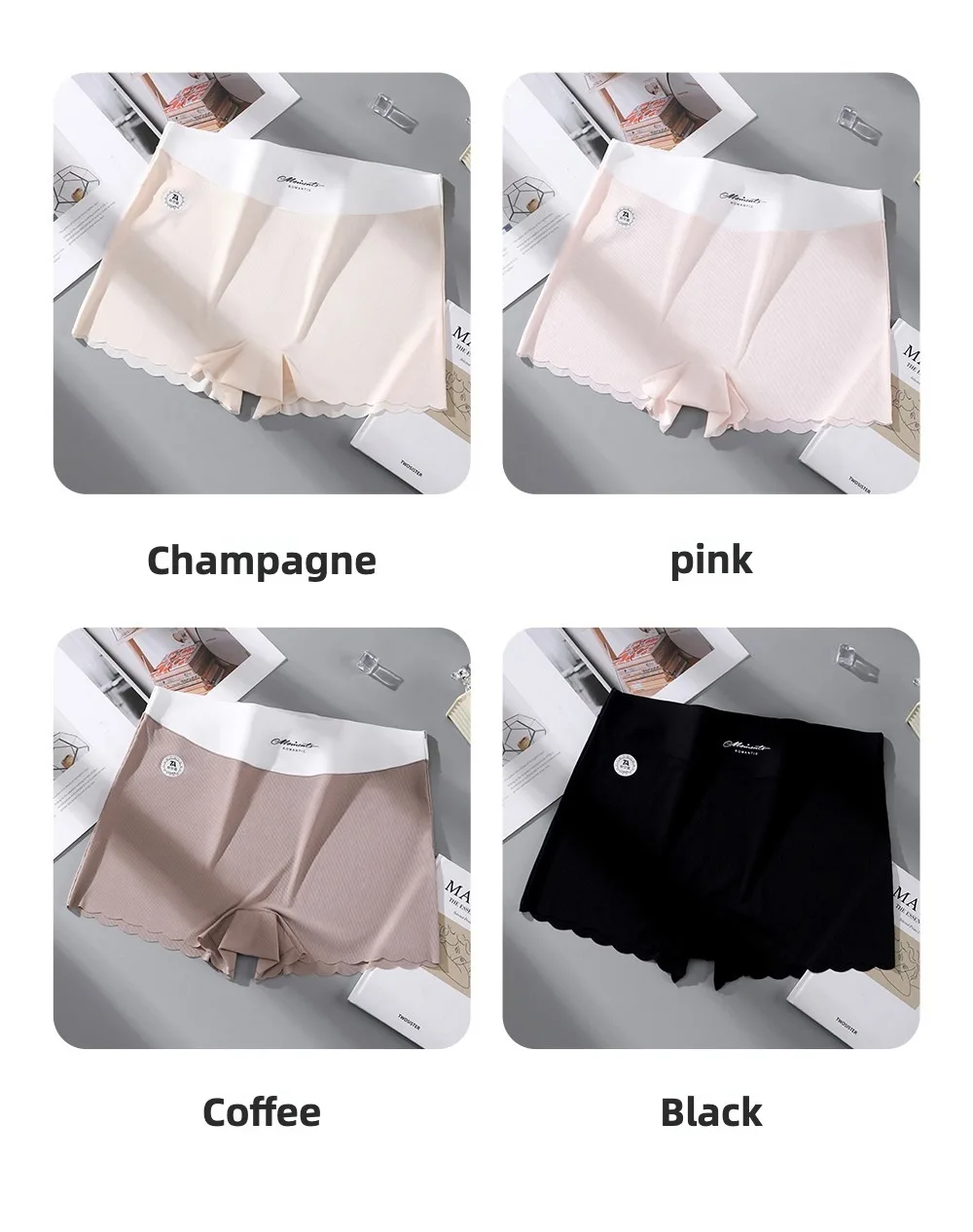 Mode frauen Höschen Set Pack Sport Unterwäsche Frau Eis Seide Plus Größe Dessous Sexy Slip Boxer Unterhose Nahtlose Boxer – Detail 2