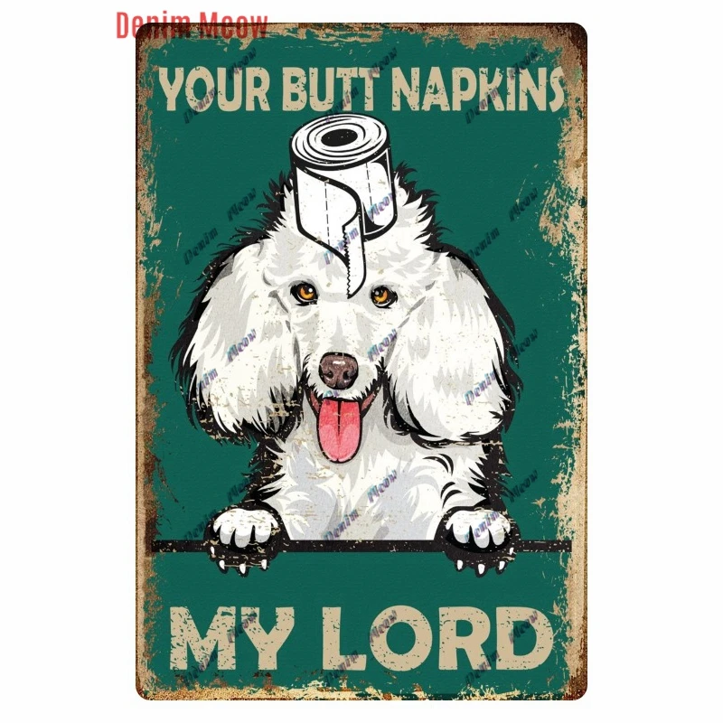 Cartello In Latta Vintage 'Your Butt Tovaglioli My Lady' Con Coniglietto - Decorazione Da Bagno, Ufficio O Cucina - 20,3 X 30,5 Cm