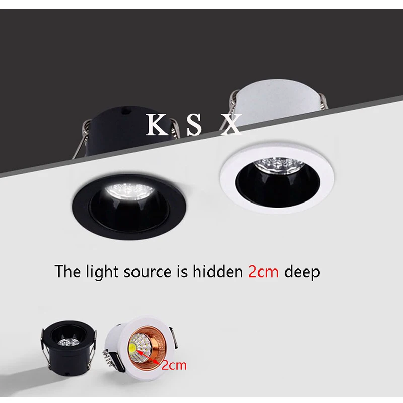 미니 LED 스팟 COB Downlights 3W 5W 최근 천장 AC110-220V 천장 캐비닛 쇼케이스 로프트 장식에 대 한 디 밍이 가능한 빛