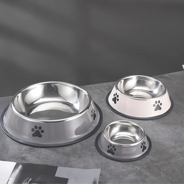 1PC Stainless Steel Pet Bowl Cat Bowl Dog Food Bowl Multi-Specification Anti-fall Food Bowl Food Bowl Feeding Pet Supplies 1